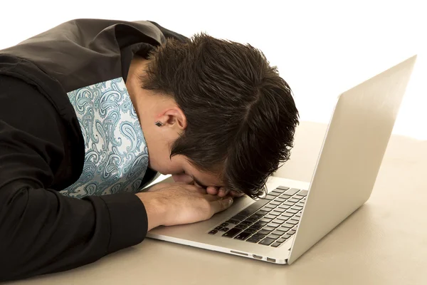 Young man with laptop — Stock Photo, Image