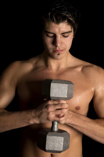 Man with weight — Stock Photo, Image