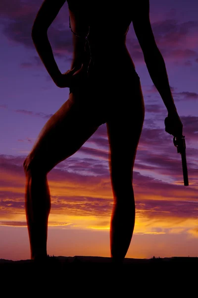 Silhouette of woman in bikini — Stock Photo, Image