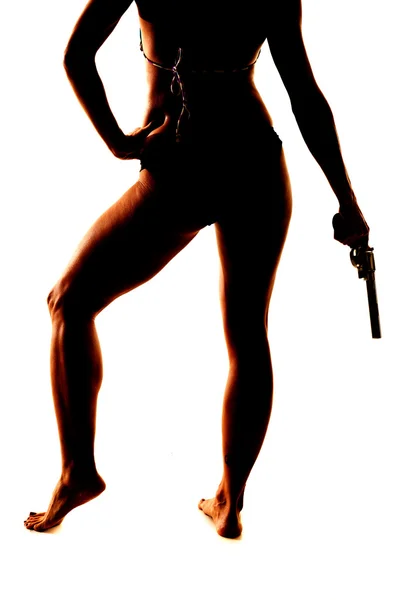 Silhouette de femme en bikini — Photo