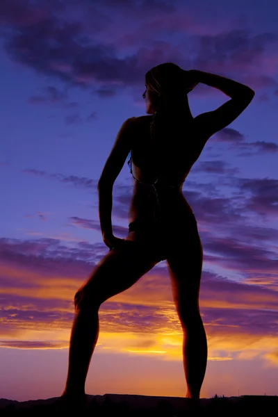 Silhouette einer Frau im Bikini — Stockfoto