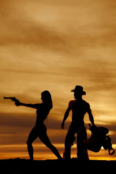 Cowboy en zijn vrouw — Stockfoto