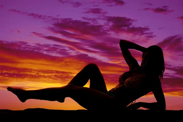 Silhouette of woman in bikini — Stock Photo, Image