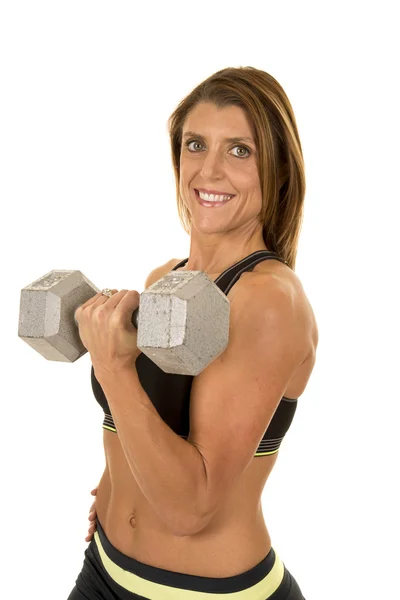 Fitness-Frau auf Weiß — Stockfoto