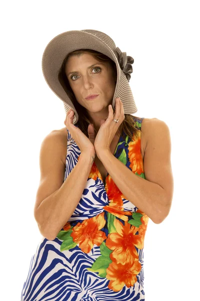 Woman in hawaiian dress — Stock Photo, Image