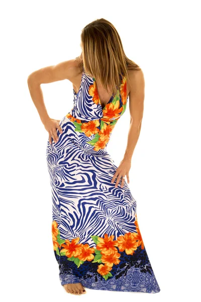 Mulher de vestido havaiano — Fotografia de Stock