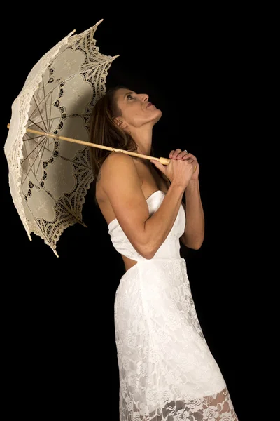 Femme avec parapluie — Photo