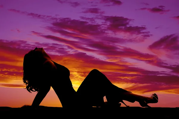 Silhouette of a woman in dress — Stock Photo, Image