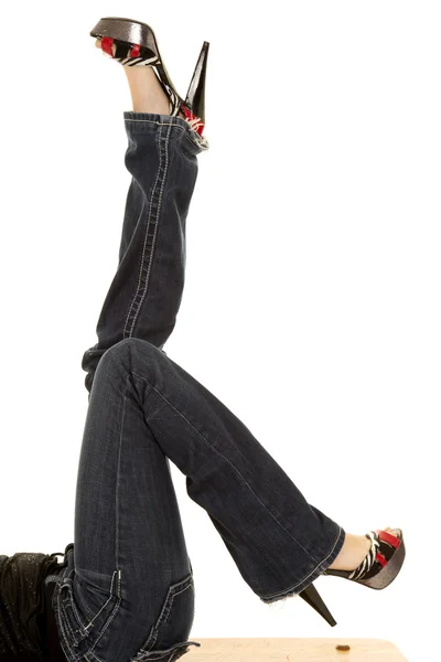 Woman with her legs up — Stock Photo, Image