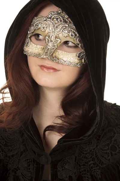 Mujer usando máscara — Foto de Stock