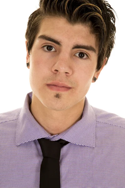 Man in purple dress shirt headshot — Stock Photo, Image