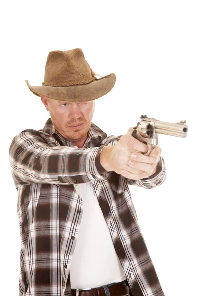 Cowboy gericht een pistool — Stockfoto