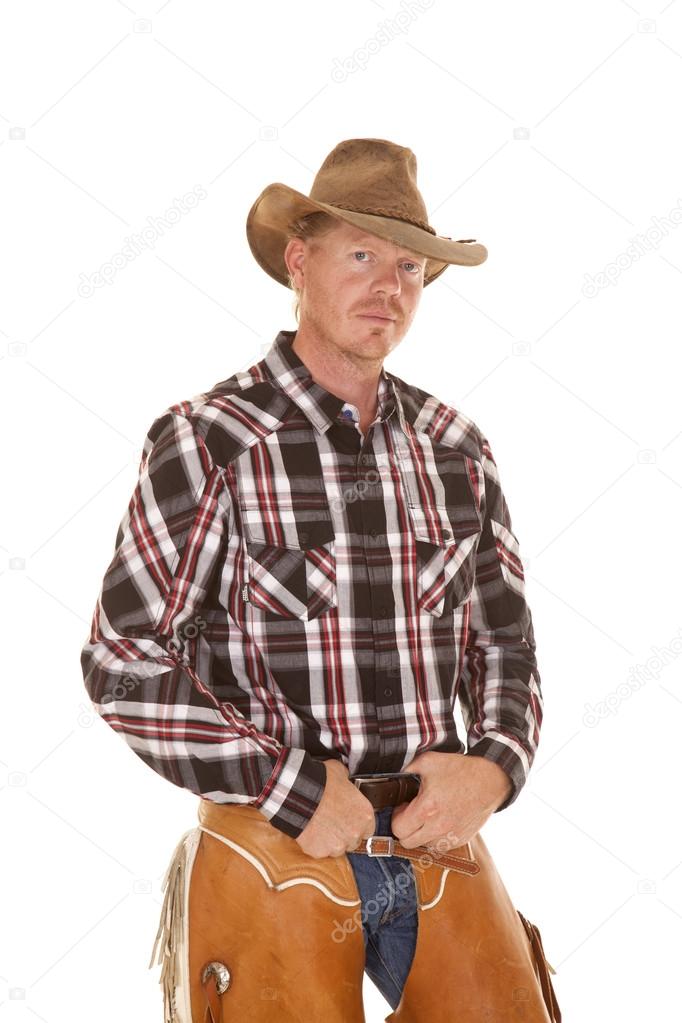 cowboy chaps hands belt looking