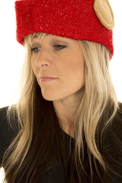 Blond woman in elf hat — Stock Photo, Image