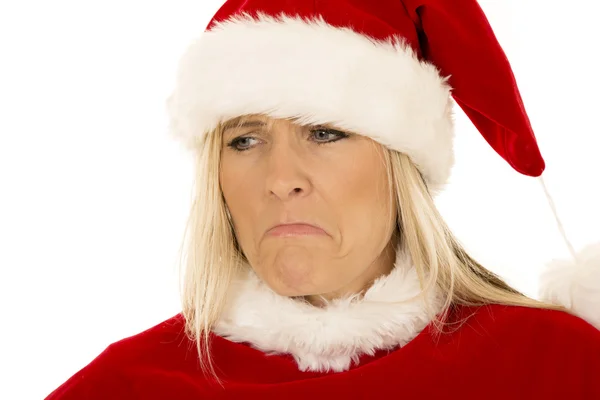 Frau mit Weihnachtsmütze — Stockfoto