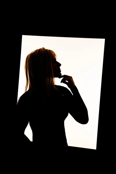 Silhouette donna in cornice — Foto Stock