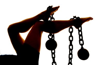 Siluet kadının bacakları