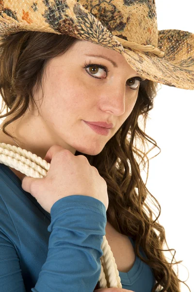 Gravid ung cowgirl — Stockfoto