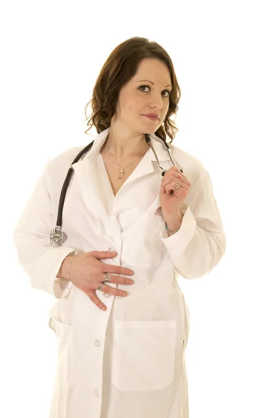 Беременная женщина-врач — стоковое фото