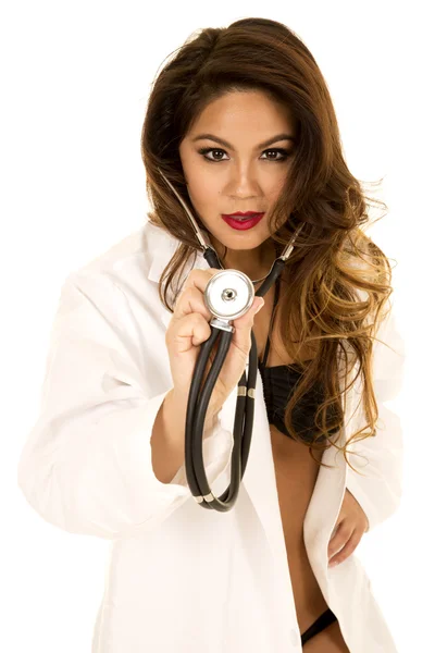 Woman doctor in bikini — Stock Photo, Image