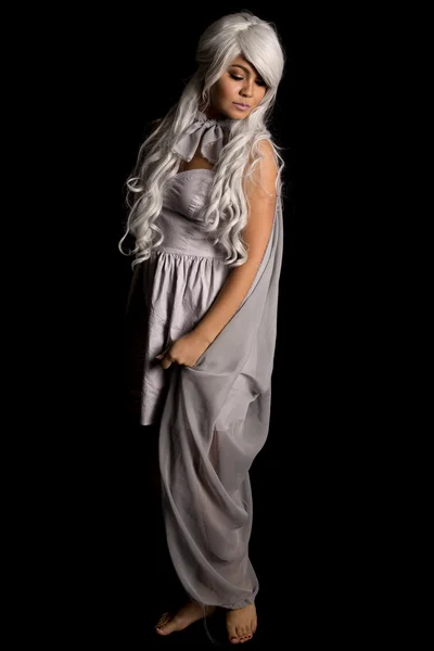 Mujer con pelo gris — Foto de Stock