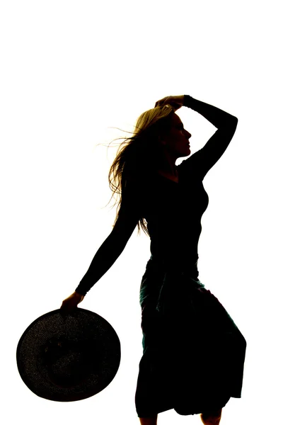 Silhouette d'une femme posant — Photo