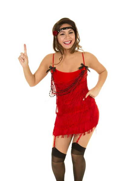 Flapper meisje in rood — Stockfoto