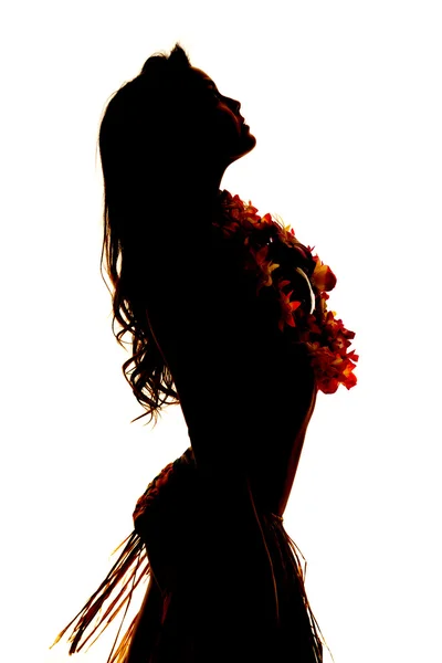 Silhouette of Hawaiian woman — Stock Photo, Image