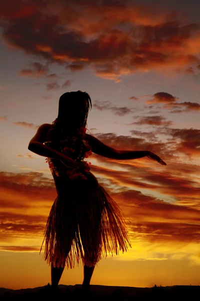 Silueta de mujer hawaiana — Foto de Stock