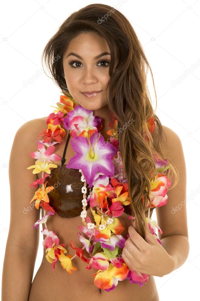 Hawaiian woman in her coconut bra Stock Photo by ©alanpoulson 68498061