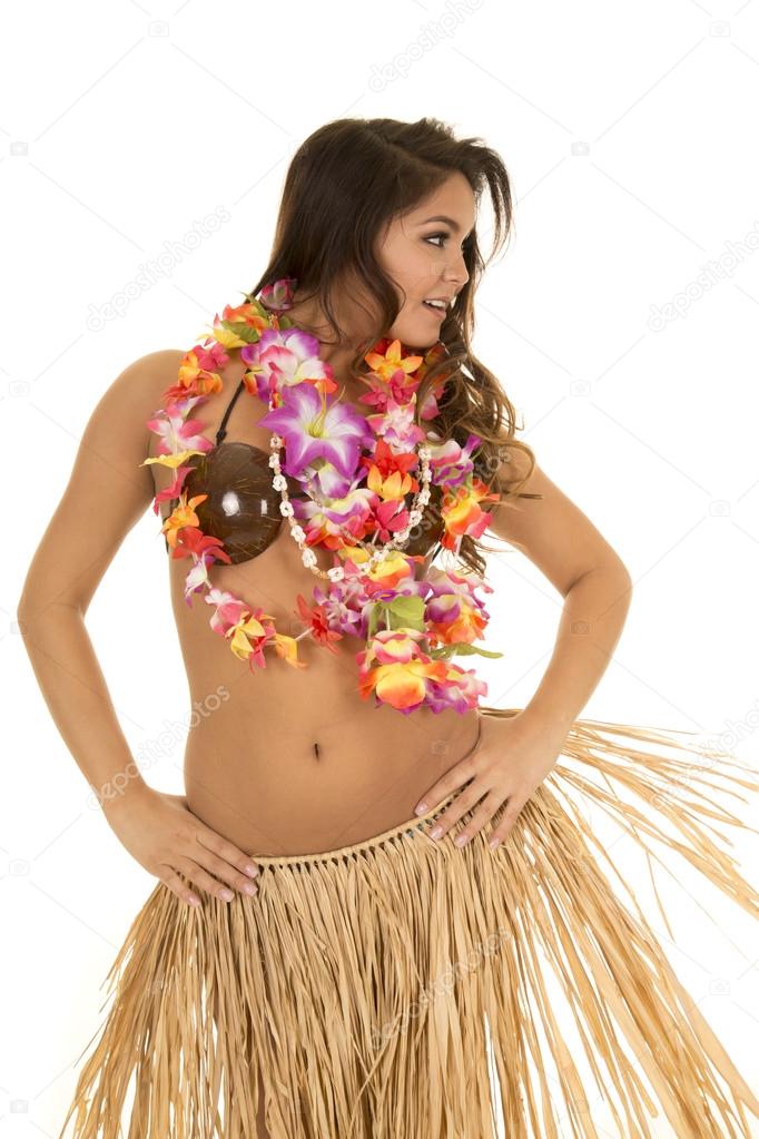 Hawaiian woman in her coconut bra