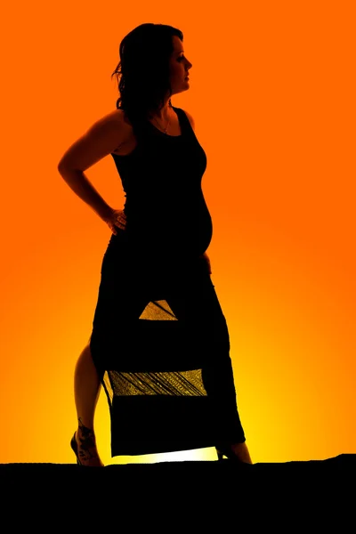 Sylwetka kobiety w ciąży — Zdjęcie stockowe