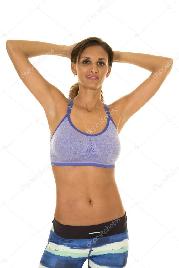 Sport woman with hands up