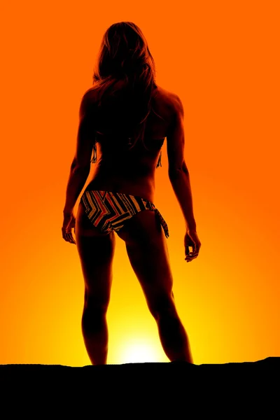 Silhouette of woman in bikini — Stock Photo, Image