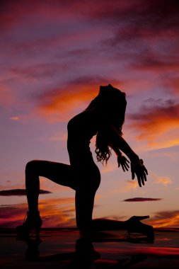 Dizimin üzerinde kadın silüeti