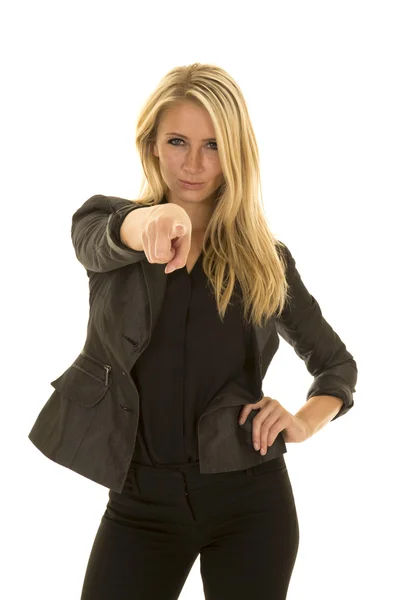 Young businesswoman pointing — Stock Photo, Image