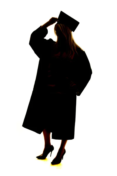 Silhouette de l'étudiant diplômé — Photo
