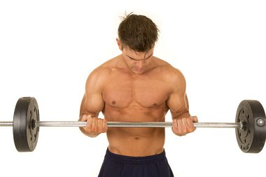 barbell ile sportif delikanlı