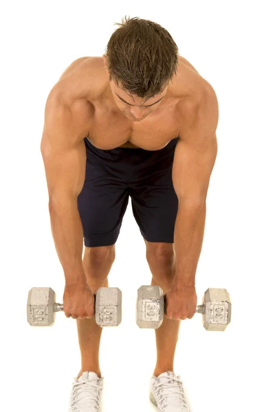 Joven haciendo ejercicio con pesas —  Fotos de Stock