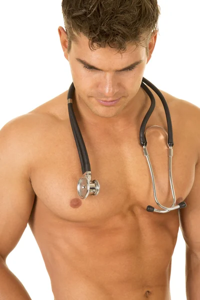 Homme médecin sexy avec stéthoscope — Photo