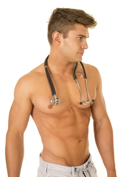 Sexy medico uomo con stetoscopio — Foto Stock