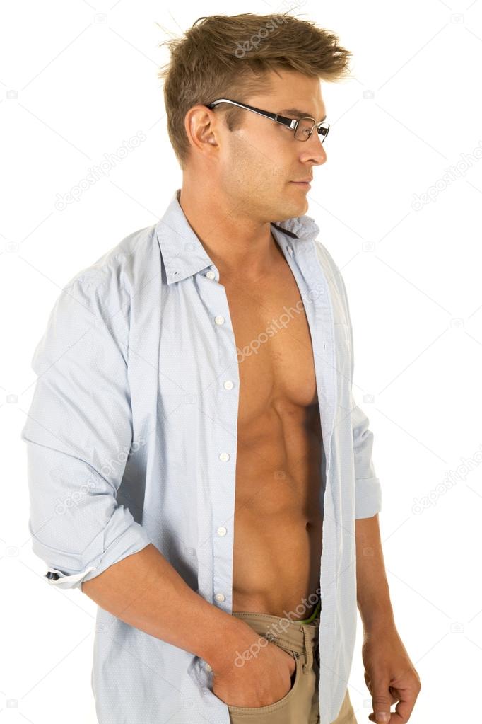 young handsome man in glasses