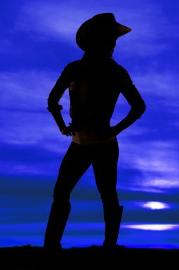 güzel cowgirl silüeti