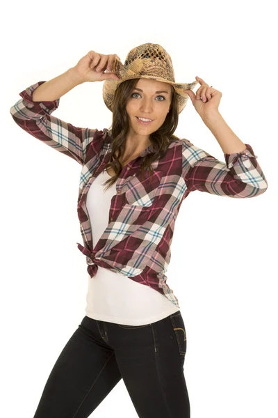 Jonge mooie cowgirl — Stockfoto