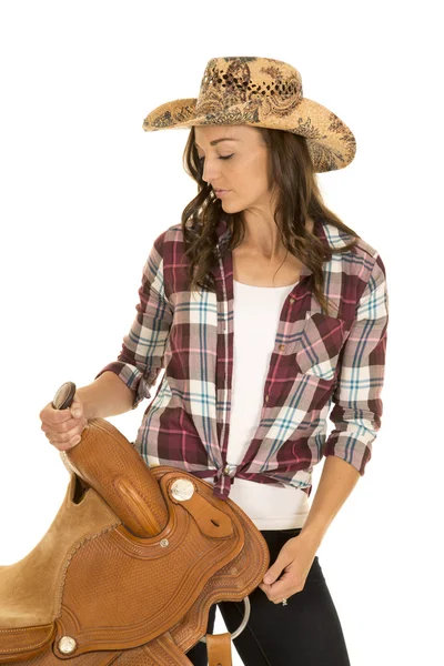 Jonge mooie cowgirl — Stockfoto