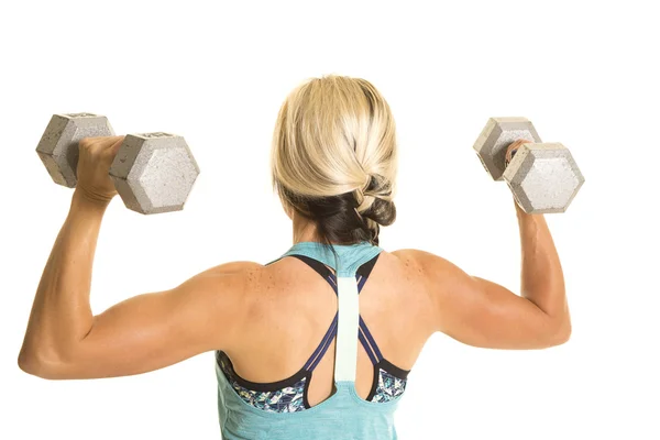 Mujer en forma haciendo ejercicio con pesas —  Fotos de Stock