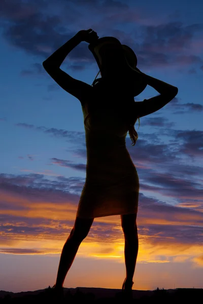 Silhouette of woman outdoors — Stock Photo, Image