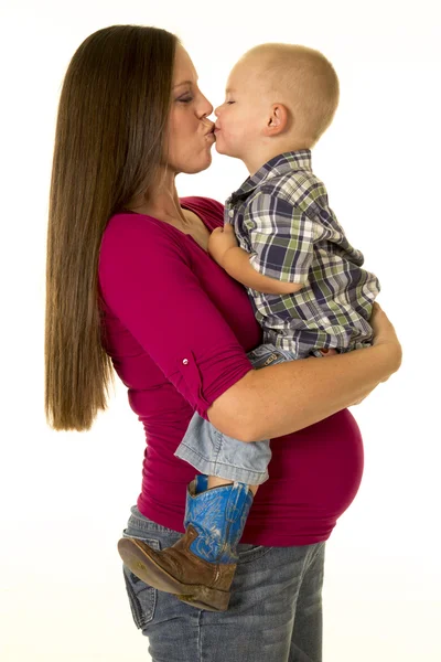 Little boy with pregnant mother — Stock Photo, Image