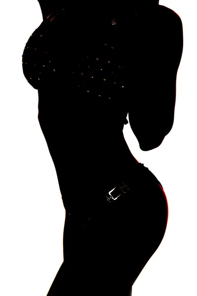 Silhouet van de vrouw in bikini — Stockfoto