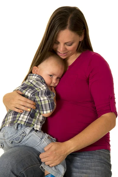 Little boy with pregnant mother — Stock Photo, Image